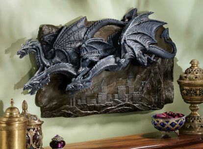 Dragons Castle Trio Wall Sculpture  