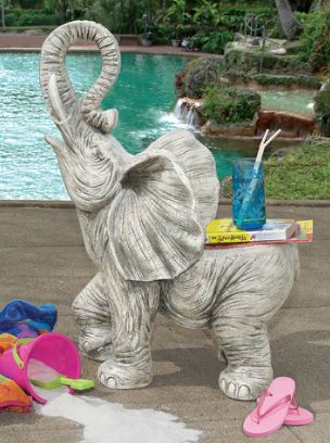 Exotic Elephant of Good Fortune Yard and Garden Sculpture Chair  